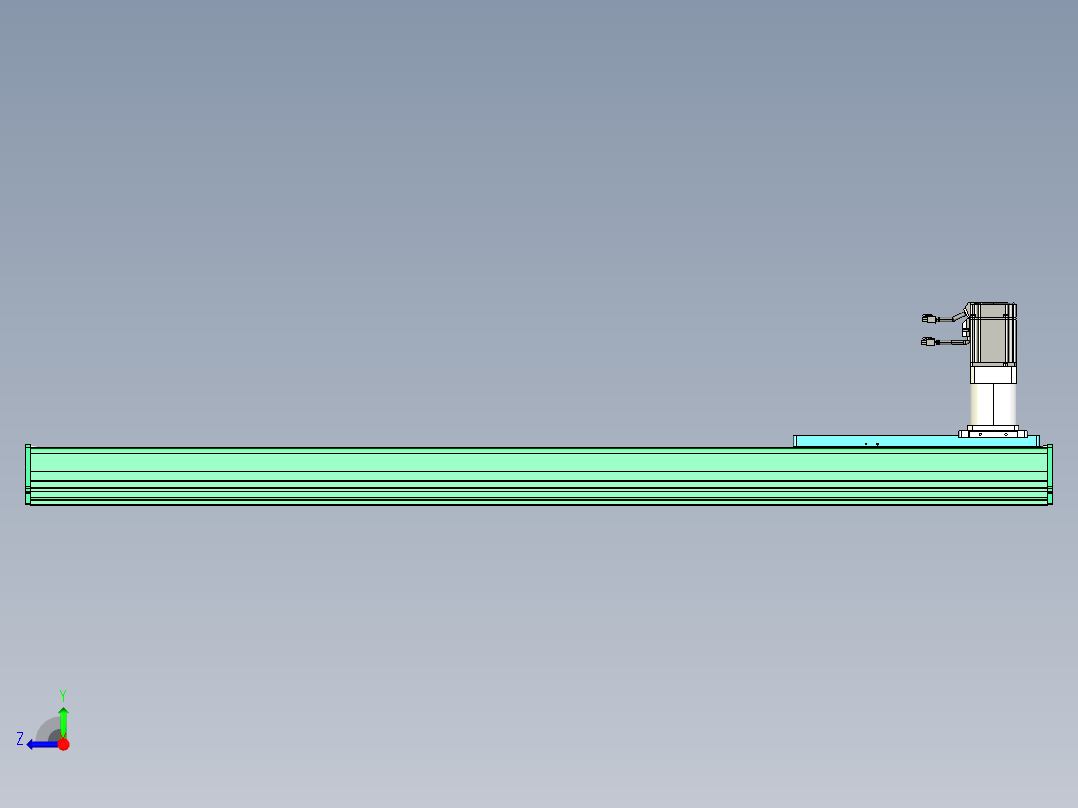 东锦齿条传动DH270G-L167-S1300-BU-减速机+750W右视图