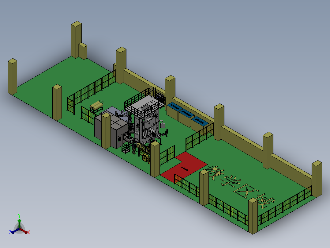 学校教学布局3D正等轴测图