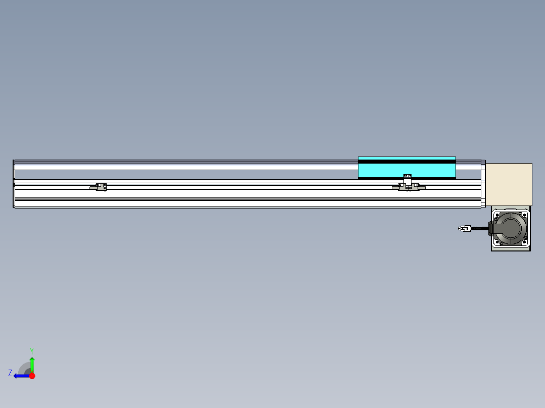 同步带滑台-半封闭B22H-L100-C-S700-LD-P75-D3-N5右视图