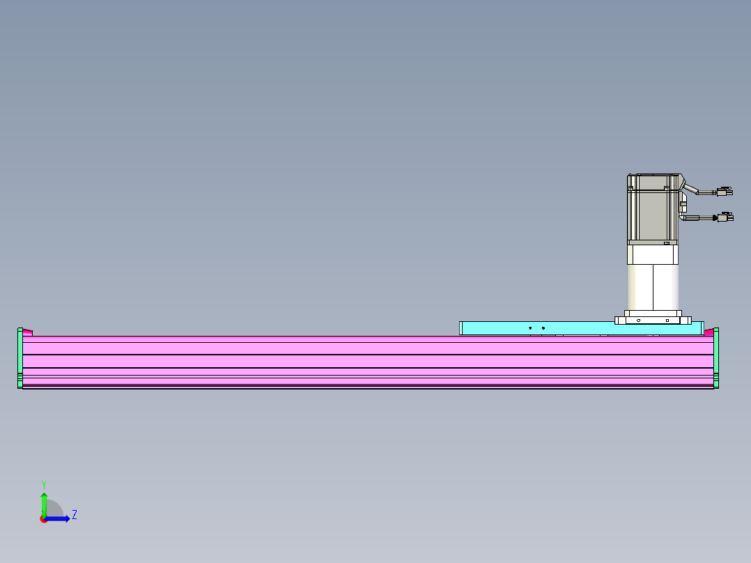 东锦齿条传动DH210G-L167-S650-BU-减速机+P750W.STEP左视图