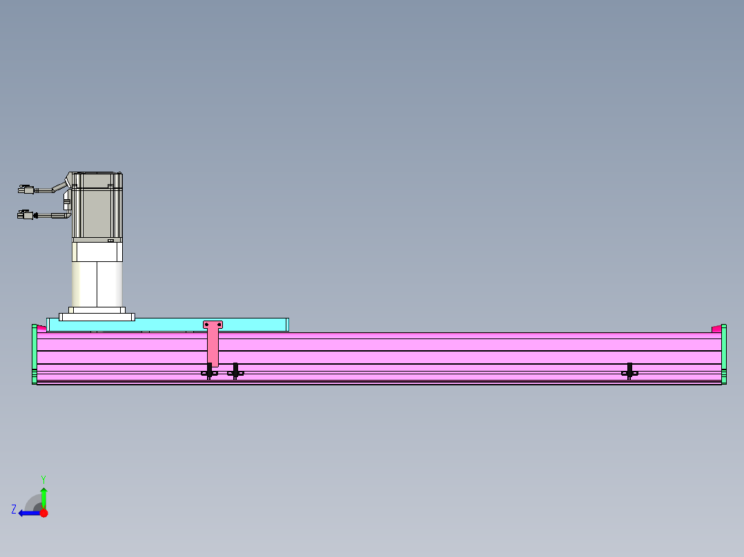东锦齿条传动DH210G-L167-S650-BU-减速机+P750W.STEP右视图