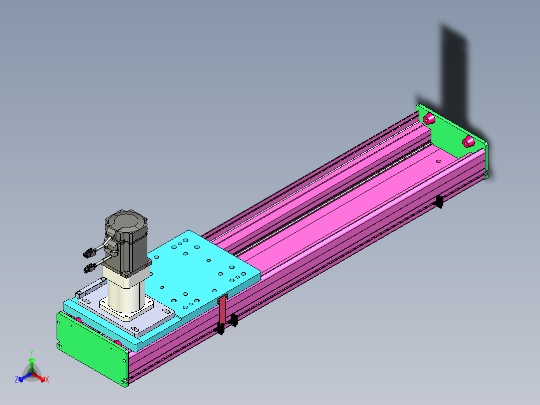东锦齿条传动DH210G-L167-S650-BU-减速机+P750W.STEP正等轴测图