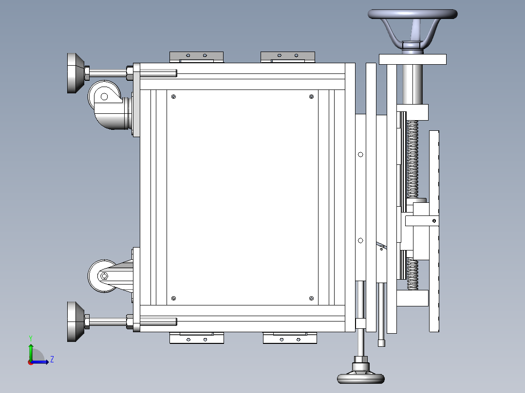 三轴平移工作台sw18左视图