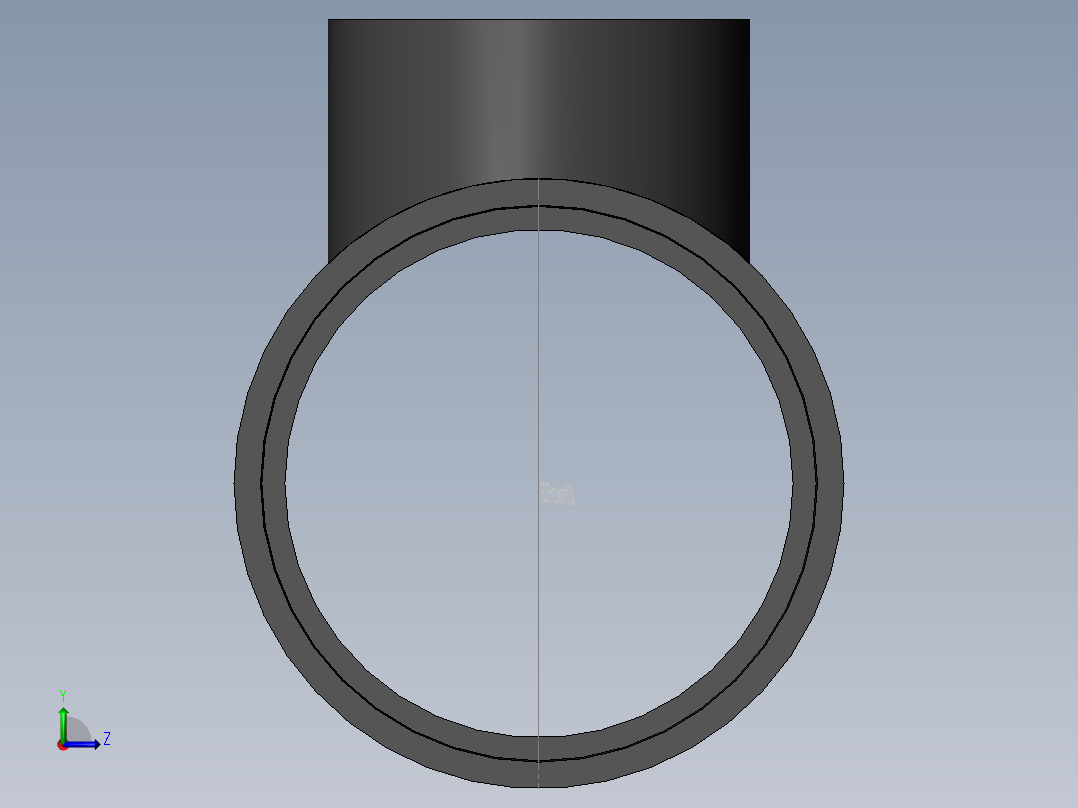 PVC管件-4x6x6_R-Tee前视图