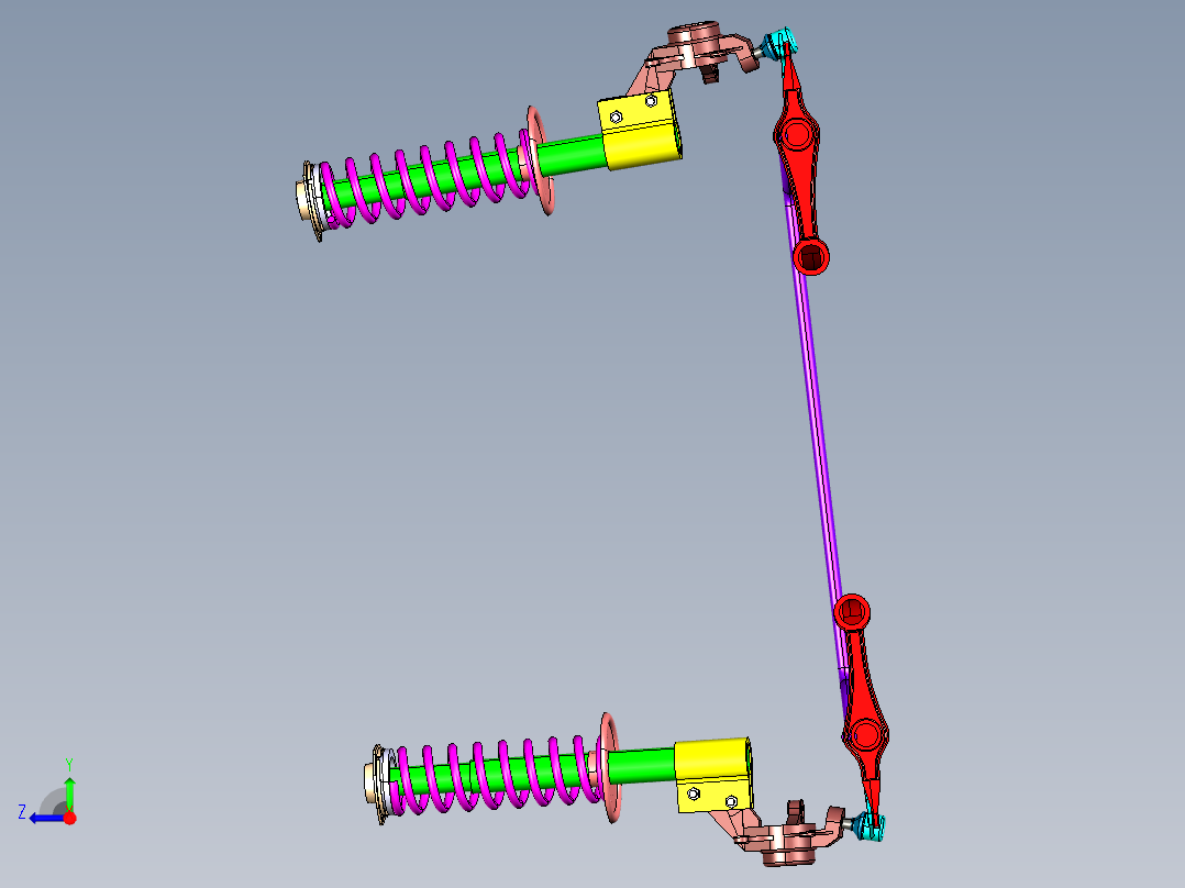 P107-凯美瑞轿车的前麦弗逊独立悬架设计及三维catia建模右视图