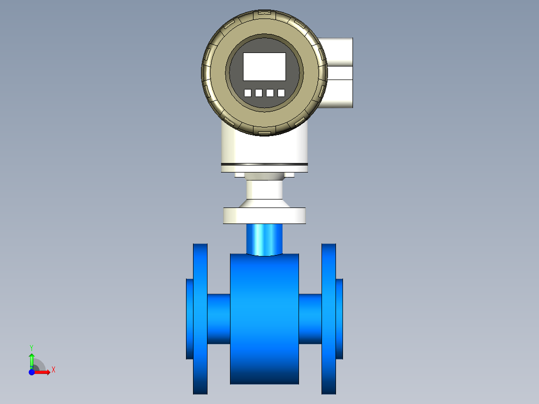 电磁流量计KT-DN40法兰前视图