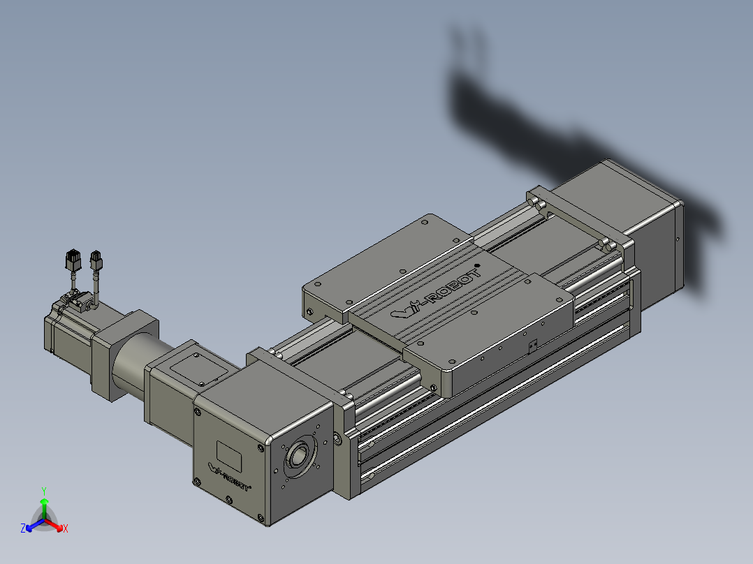 威洛博直线电机模组EB20-L224-S200-R-ZP75-MS3-5K正等轴测图