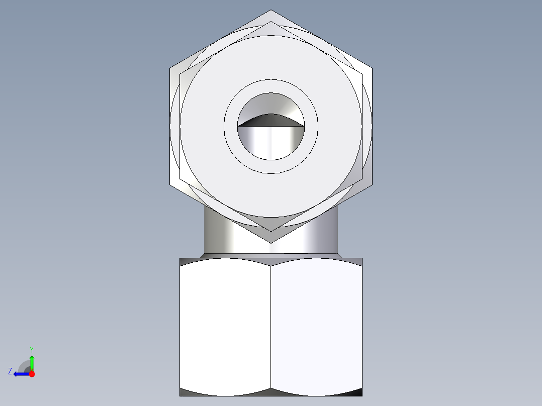 卡套式工业通用硬管接头EO_Bulkhead_elbow_WSV14SCF右视图