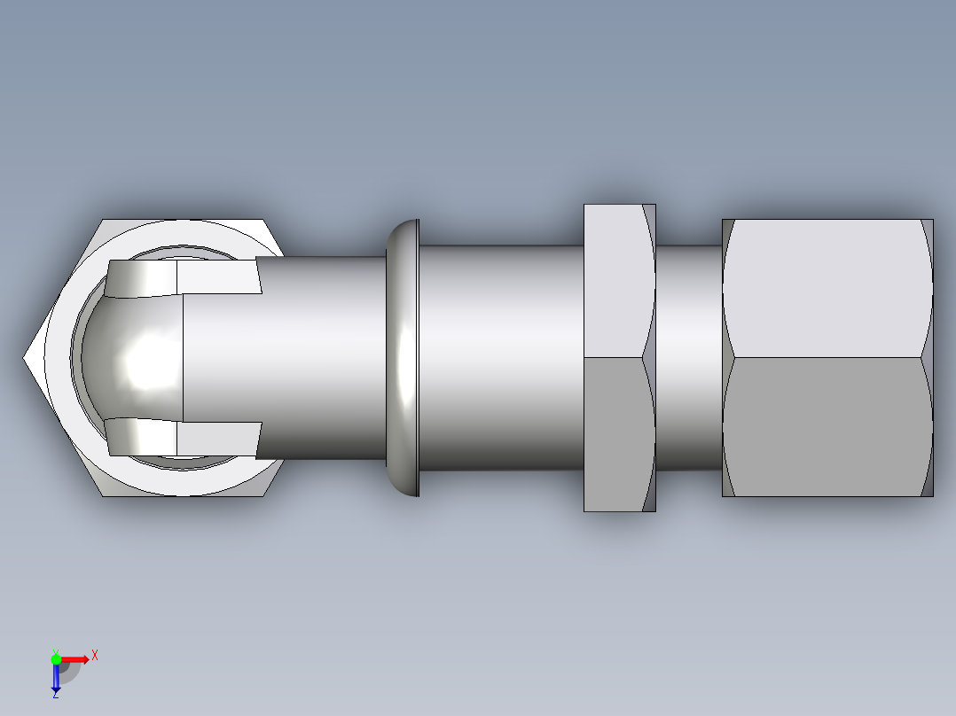 卡套式工业通用硬管接头EO_Bulkhead_elbow_WSV14SCF俯视图