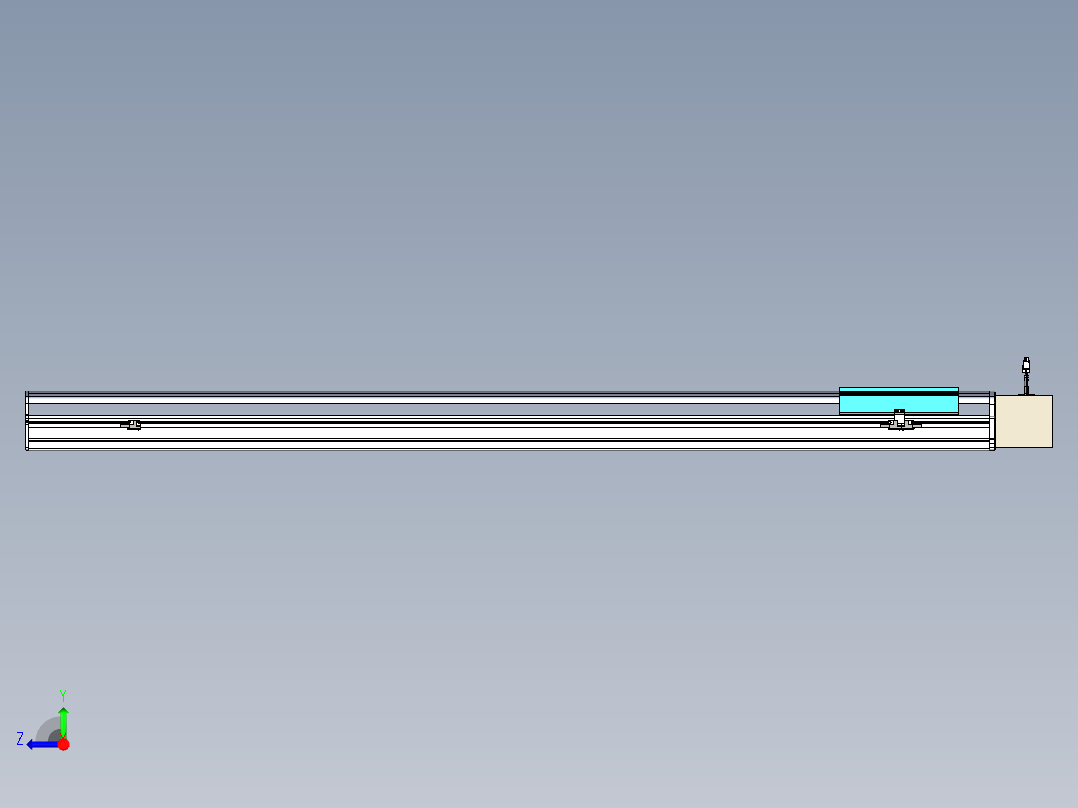 同步带滑台-半封闭B22-L100-C-S1450-L-P75-D3-N5右视图
