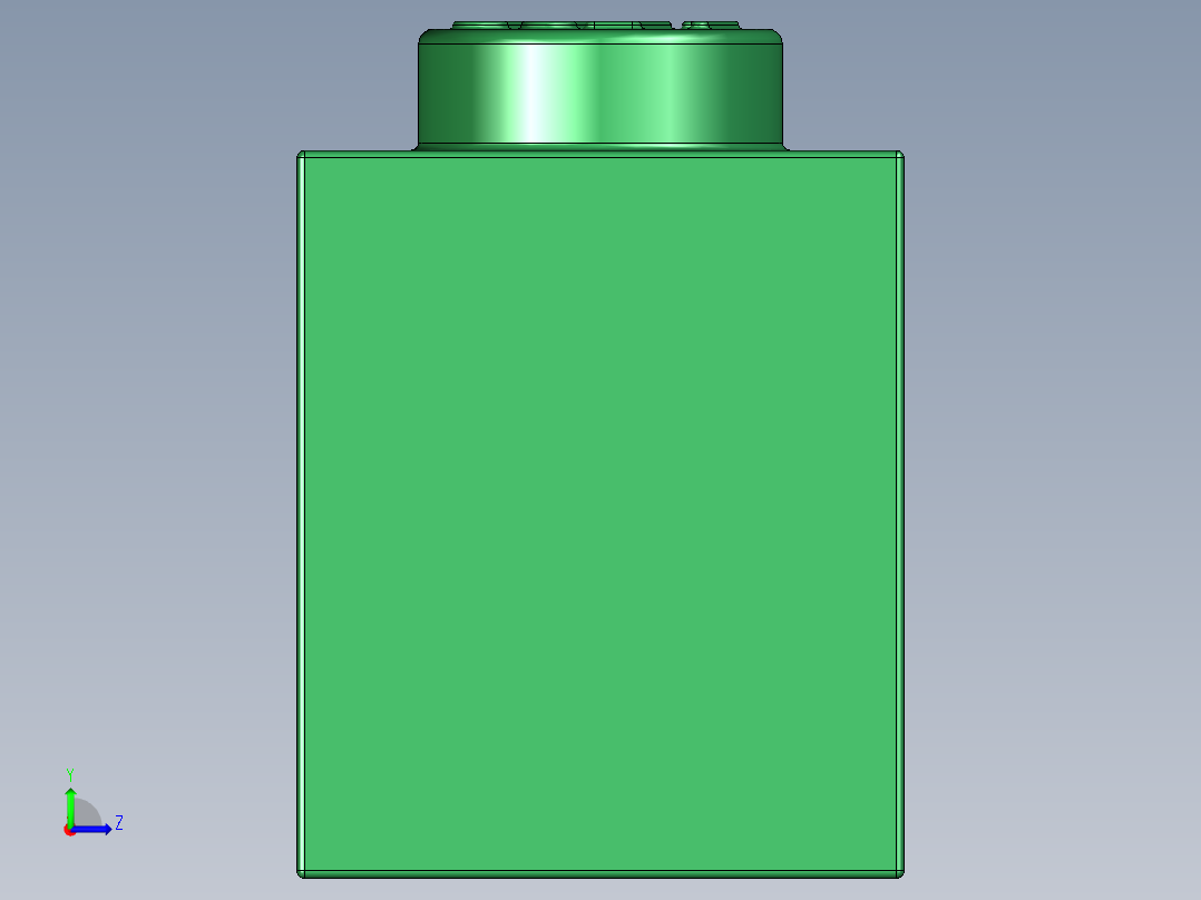 乐高套装 4421基本积木-4111844 - 3009 Dark Green Brick 1 x 6.STEP左视图