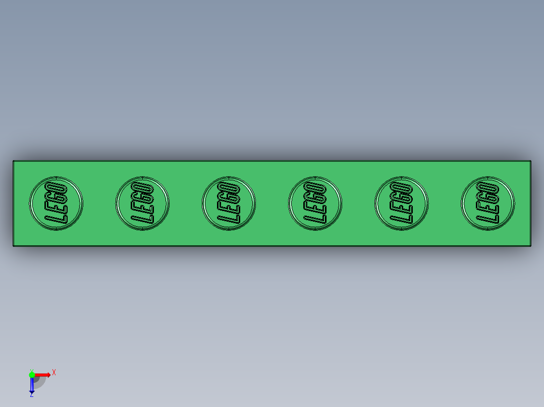 乐高套装 4421基本积木-4111844 - 3009 Dark Green Brick 1 x 6.STEP俯视图