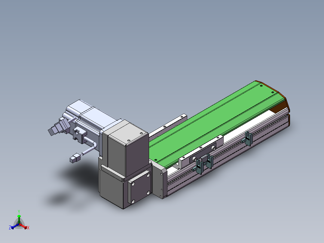 MTB同步带半封闭MTB10-RU-200W正等轴测图