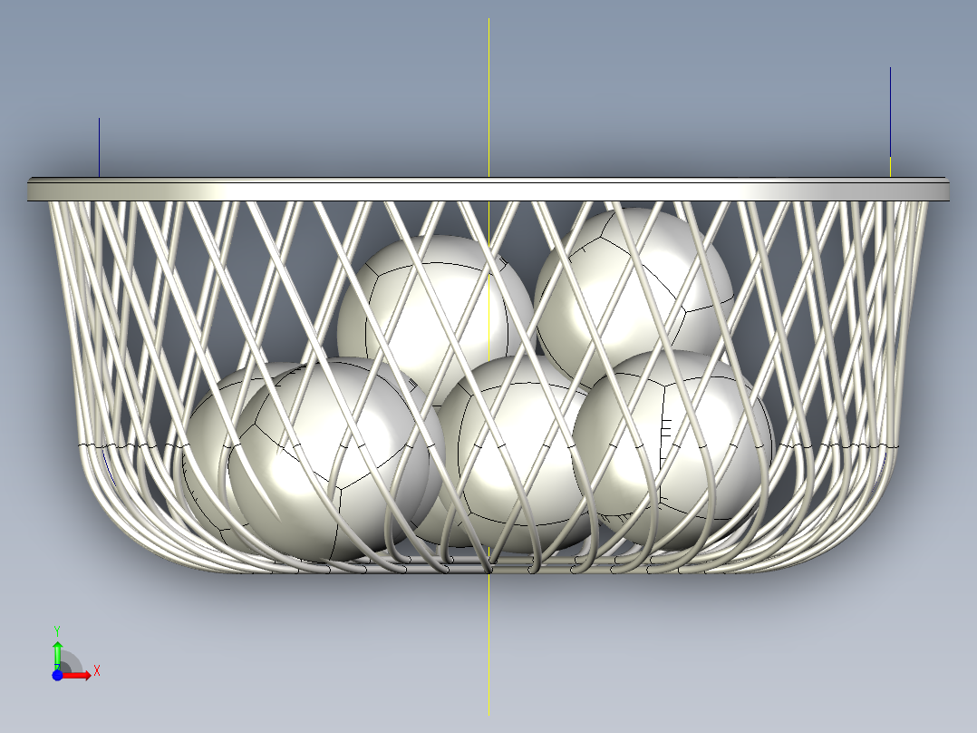 钢丝桌篮前视图