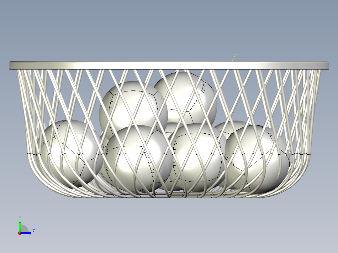 钢丝桌篮左视图