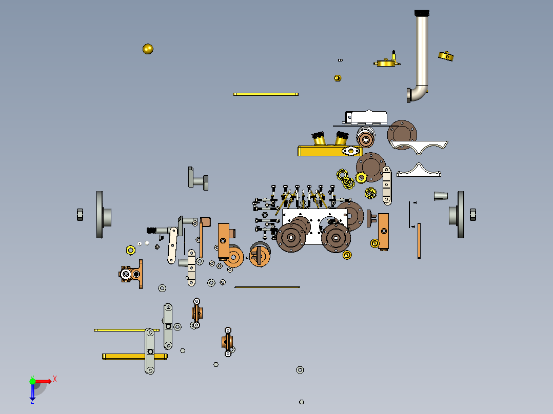 发动机泵总成俯视图