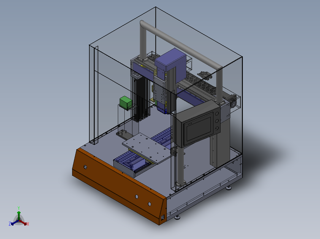 焊接机点胶机打螺丝机正等轴测图