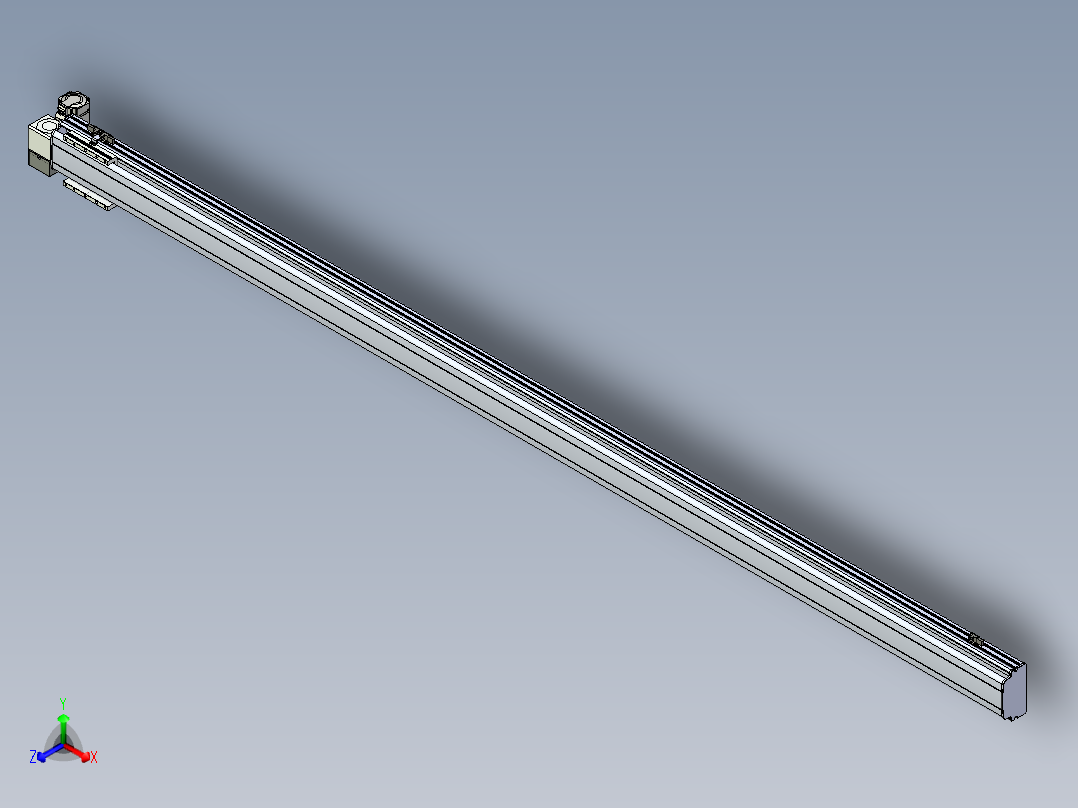 同步带滑台-半封闭B13H-L45-S2700-LD-P40-D3正等轴测图