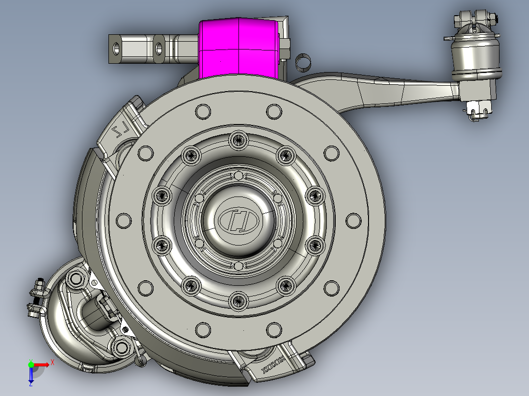 10米客车汽车前桥俯视图