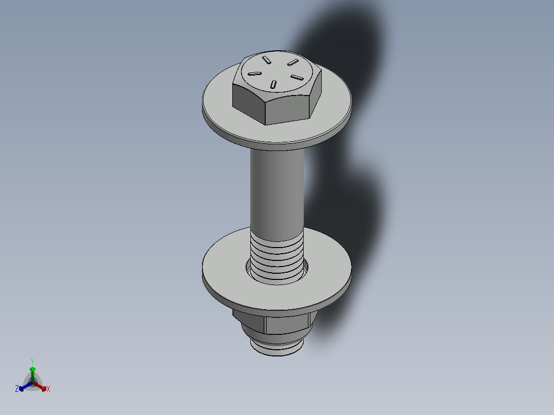 紧固件-0.6250 Bolt Hex正等轴测图