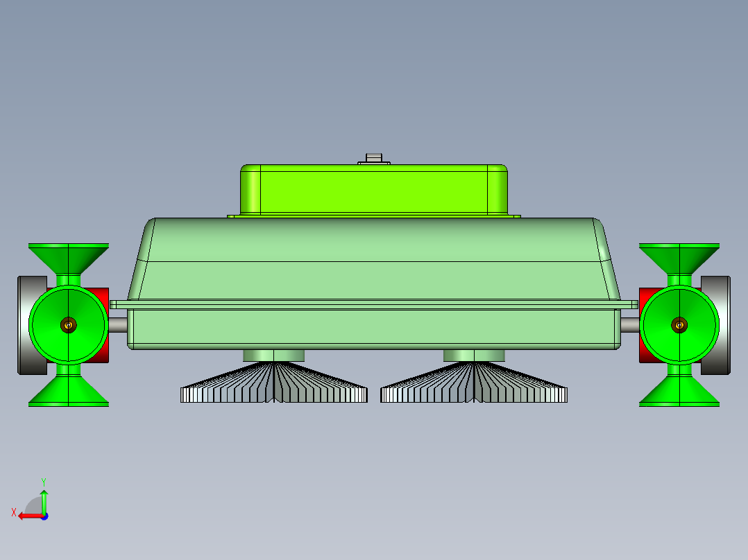 吸附式爬壁清洗机设计【三维proe】【含cad图纸和文档】【履带式真空吸附高楼外墙玻璃】后视图