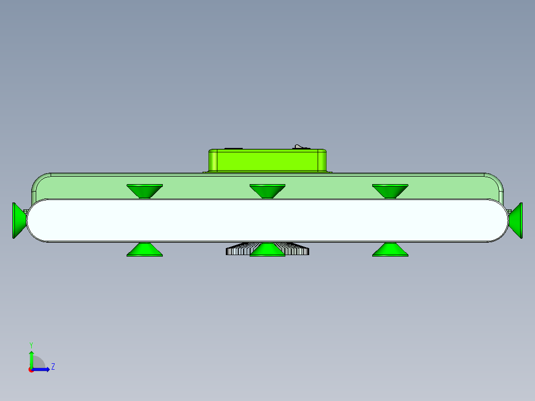 吸附式爬壁清洗机设计【三维proe】【含cad图纸和文档】【履带式真空吸附高楼外墙玻璃】左视图