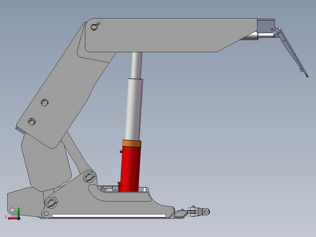掩护式液压支架三维图(1)后视图