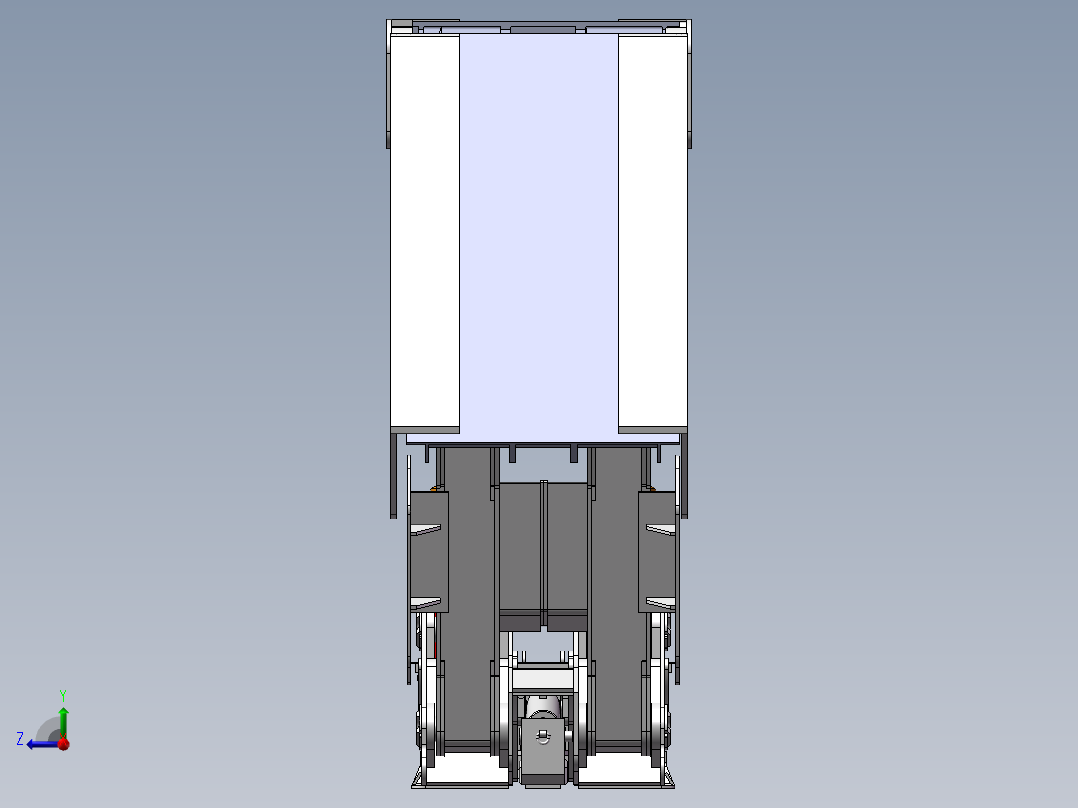 掩护式液压支架三维图(1)右视图