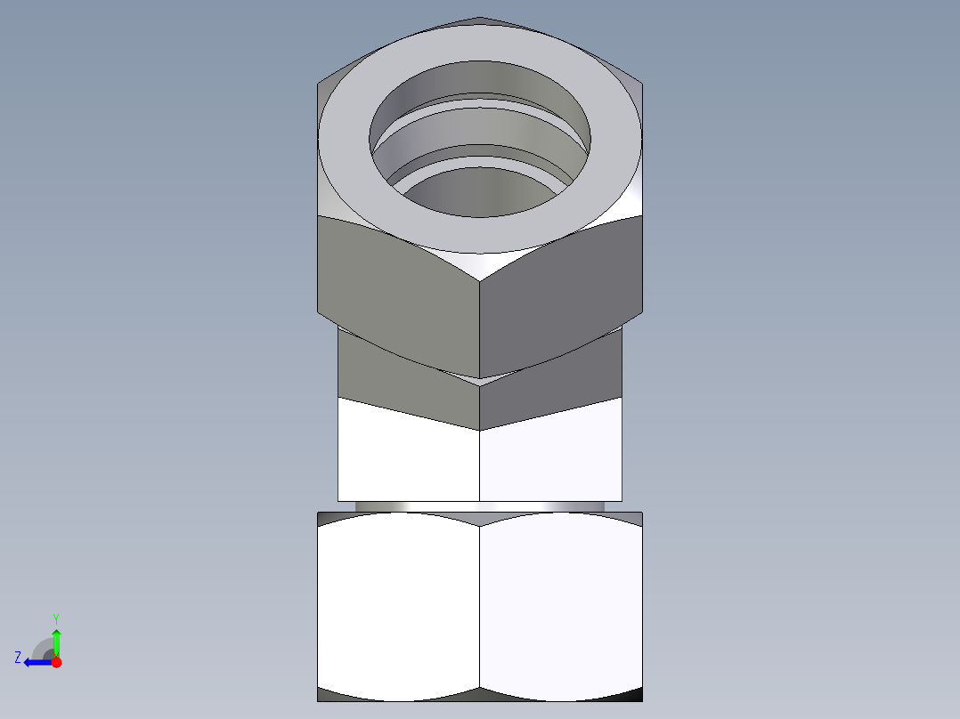 卡套式工业通用硬管接头EO_Swivel_nut_45_deg_elbow_EV28ZLCF右视图