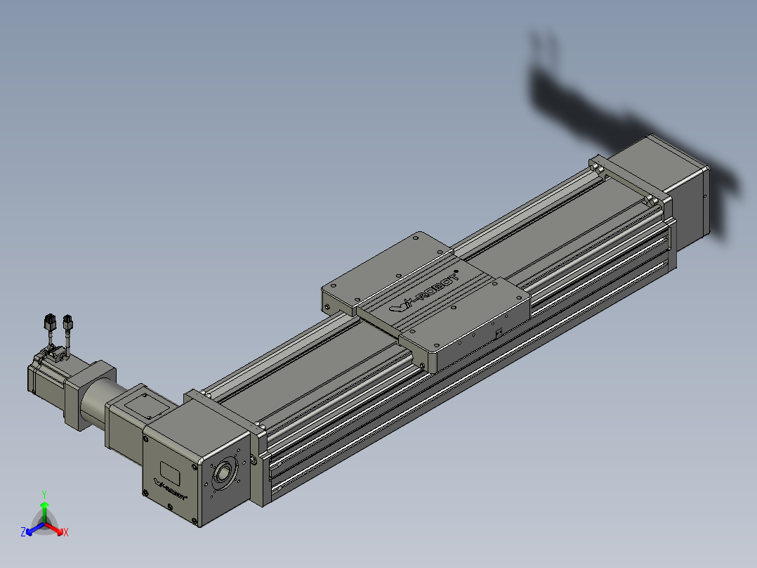 威洛博直线电机模组EB20-L224-S650-R-ZP75-MS3-5K正等轴测图