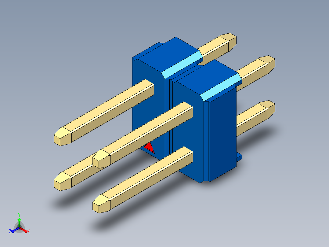 彩色公头100mil（2.54mm）系列-DS1021_blue_2x02p_100mil_Type1_rev1.0