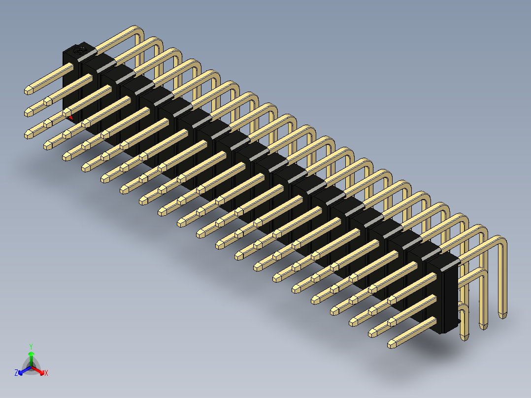 彩色公排针 100mil 2.54mm 系列-DS1022_black_3x20p_100mil_TypeD_rev1.0