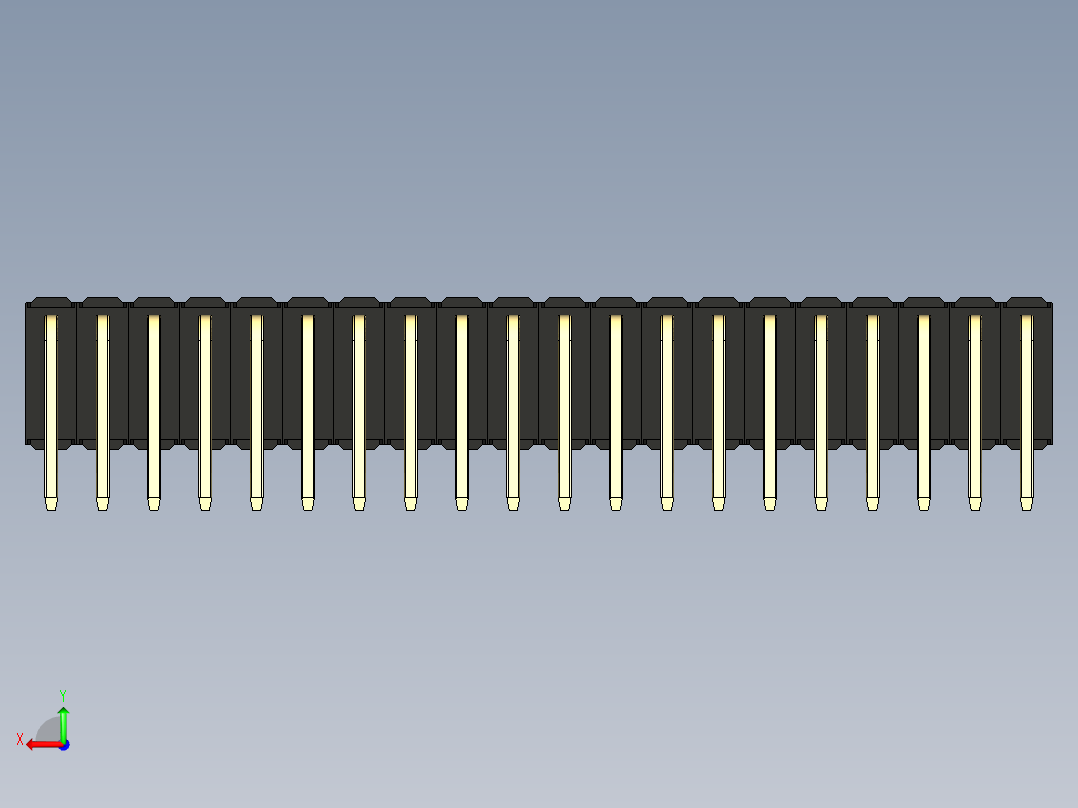 彩色公排针 100mil 2.54mm 系列-DS1022_black_3x20p_100mil_TypeD_rev1.0后视图