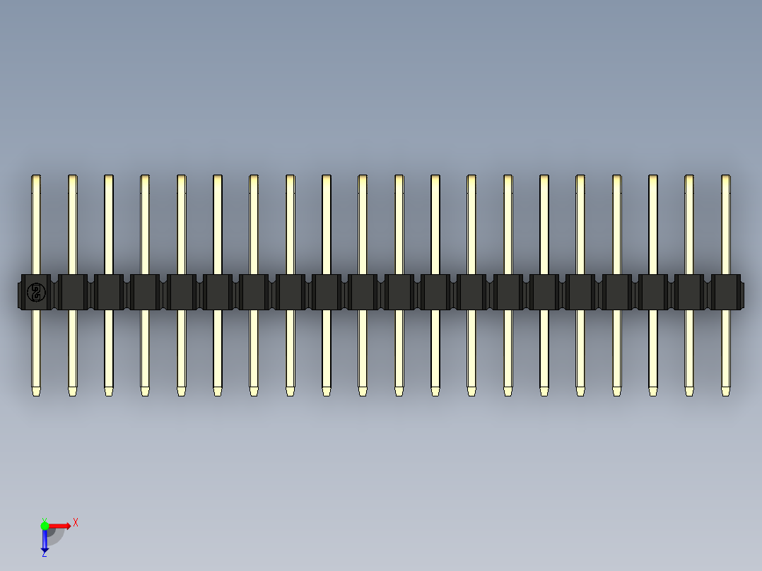 彩色公排针 100mil 2.54mm 系列-DS1022_black_3x20p_100mil_TypeD_rev1.0俯视图