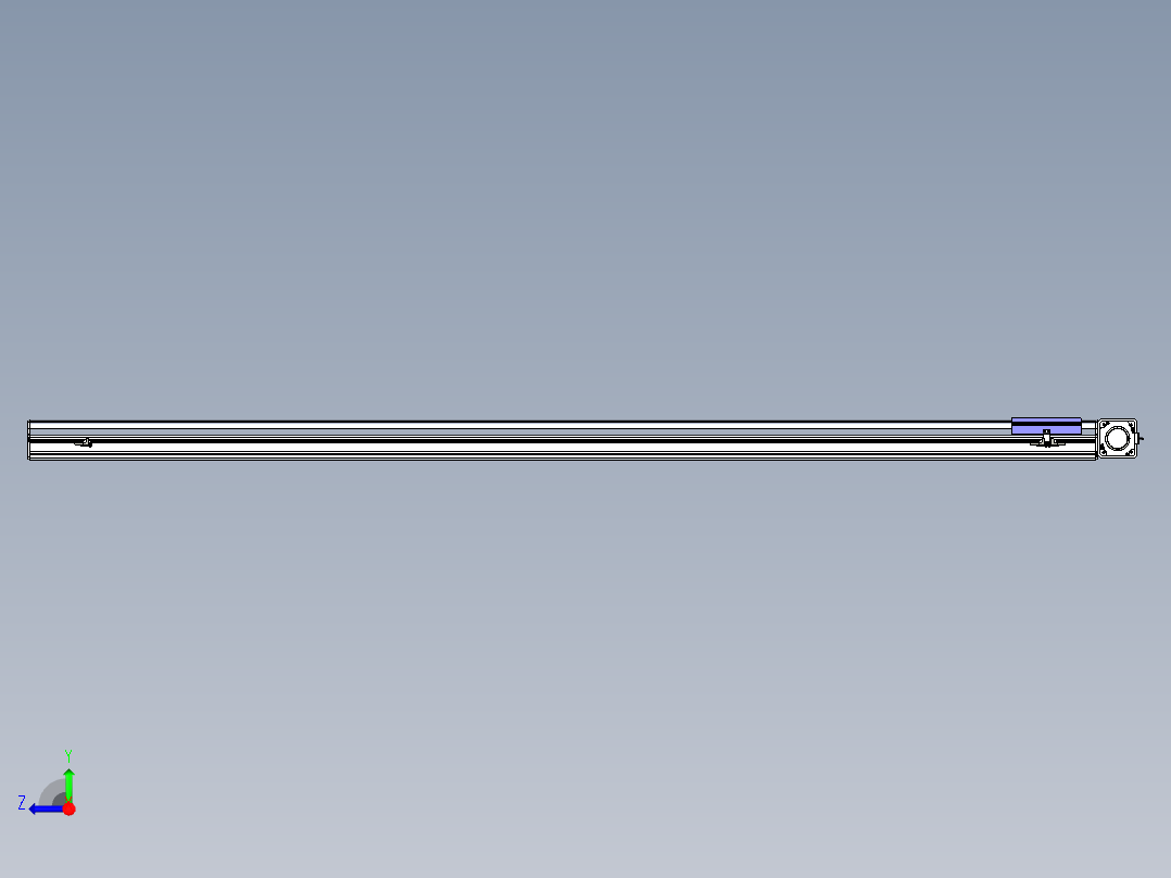 同步带滑台-半封闭B17-L100-S2200-R-P75-D3-N3右视图