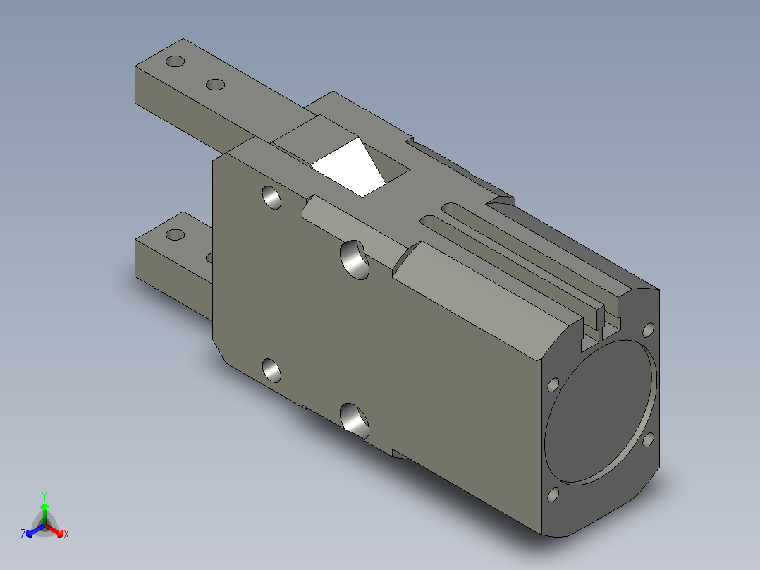 普通气爪PH05-40正等轴测图