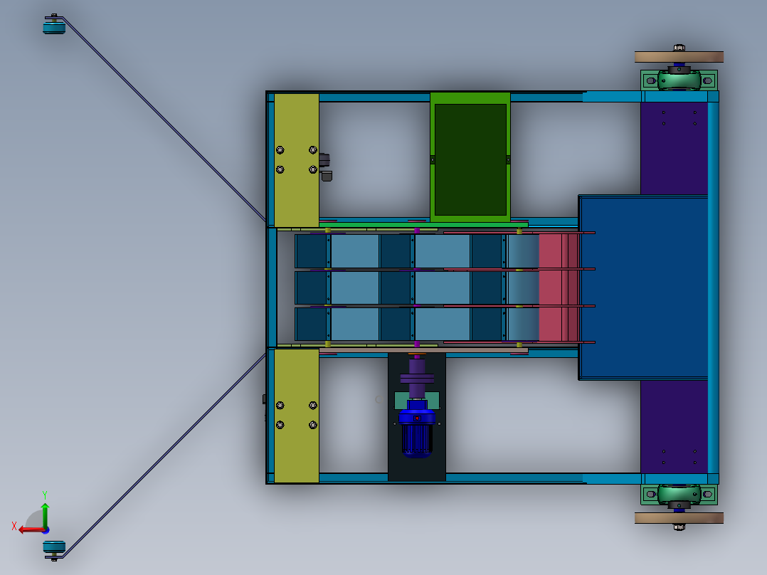半自动网球捡球机设计后视图
