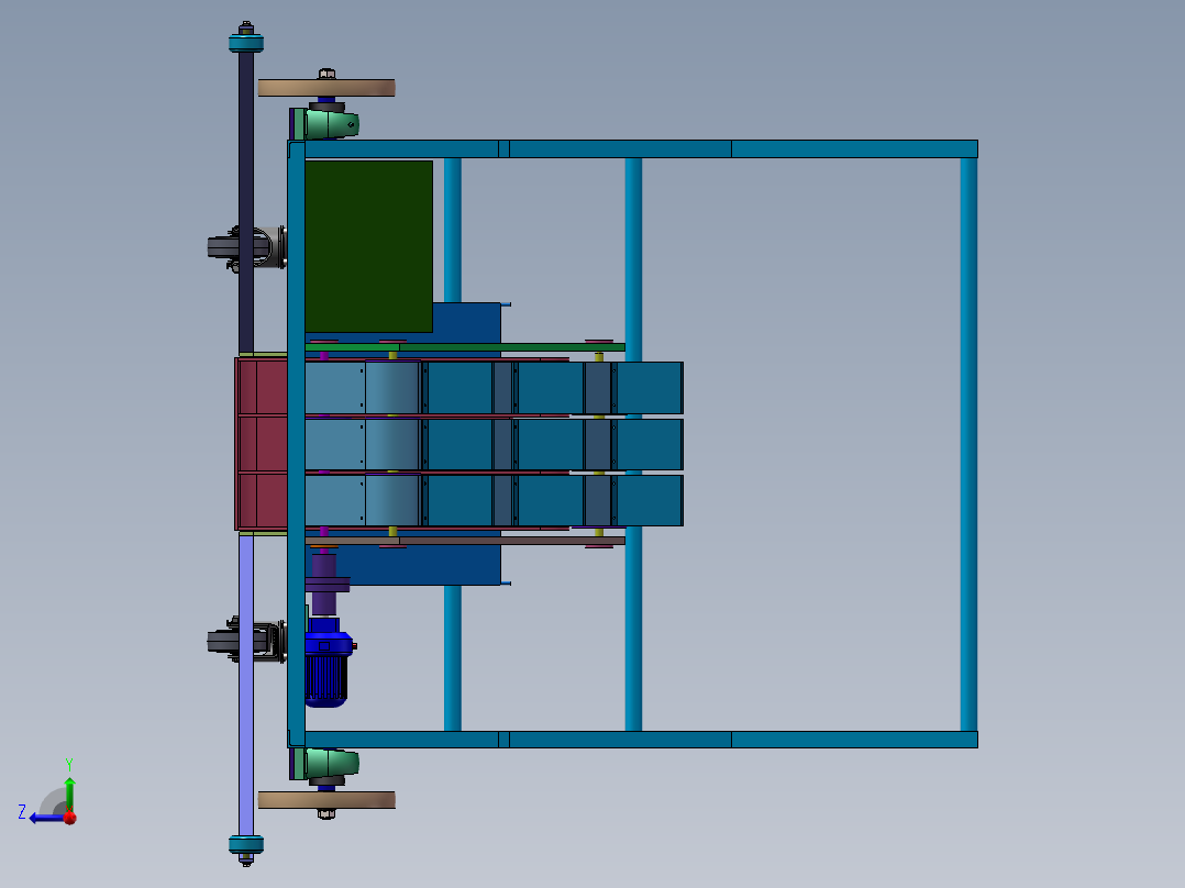 半自动网球捡球机设计右视图