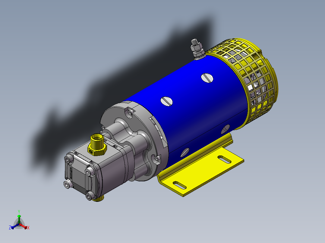 直流电机泵组装正等轴测图