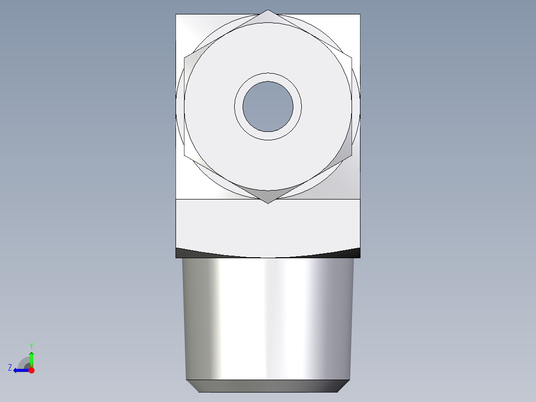 卡套式工业通用硬管接头EO_Male_stud_run_tee_TE04LLRCF右视图