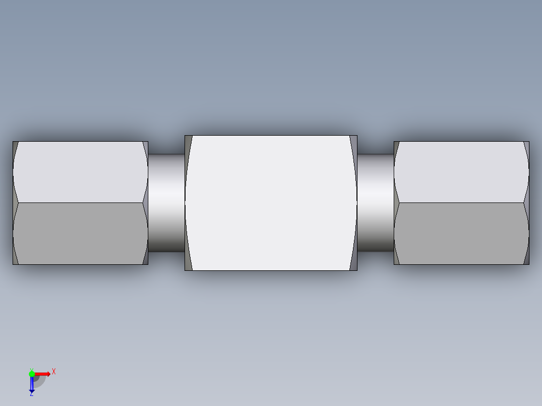 卡套式工业通用硬管接头EO_Male_stud_run_tee_TE04LLRCF俯视图