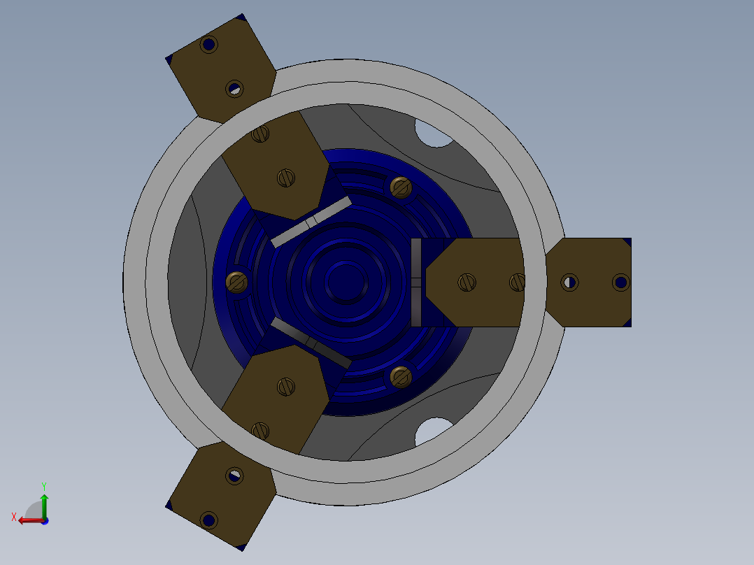 薄隔套筒车外圆夹具设计后视图