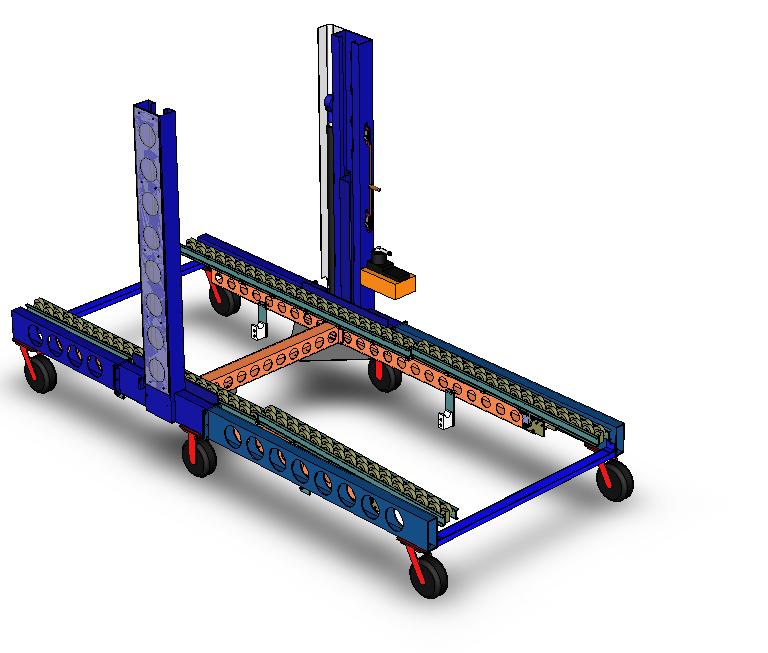 液压升降机 车厢升降机构3D数模图纸 Solidworks设计 附IGS格式