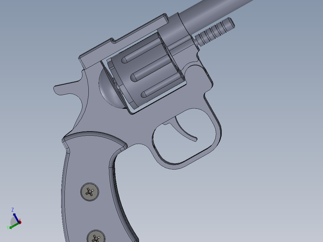 solidworks 金桶<span style='color: red'>左轮</span>手枪