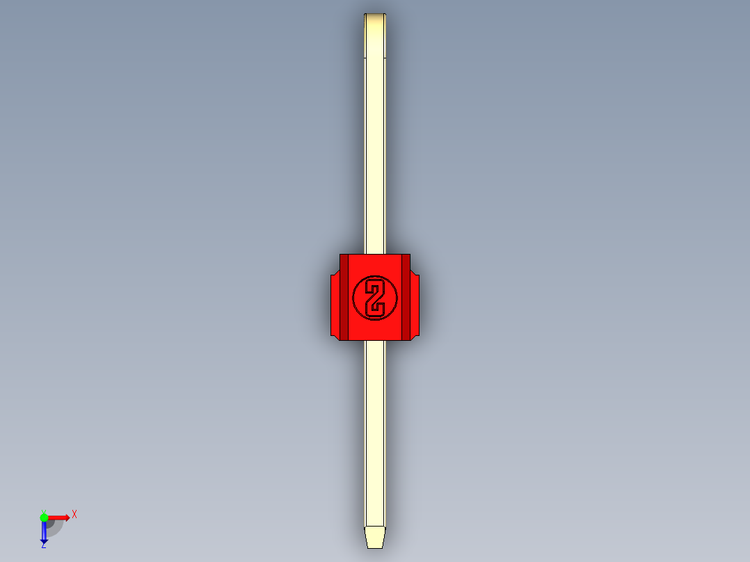 彩色公排针 100mil 2.54mm 系列-DS1022_red_3x01p_100mil_TypeD_rev1.0俯视图