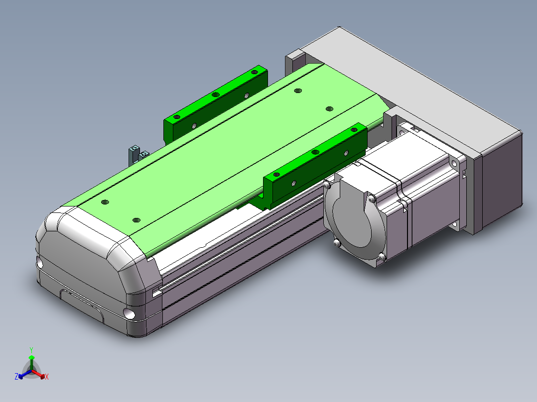 MTH丝杆半封闭模组MTH12-BR-P200W正等轴测图