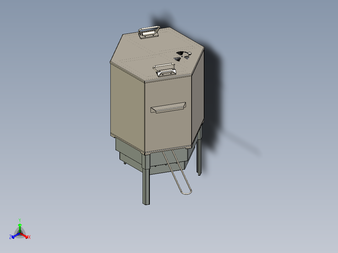 吸烟室正等轴测图