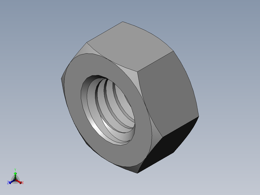 DIN 934 螺母-M6 Nut.SLDPRT正等轴测图