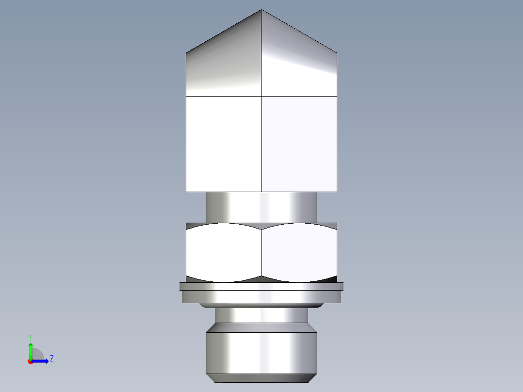 卡套式工业通用硬管接头EO_Adjustable_Locknut_elbow_WEE08SMCF左视图