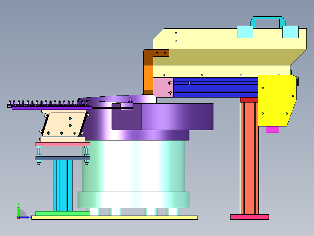 带料仓式振动盘上料机左视图